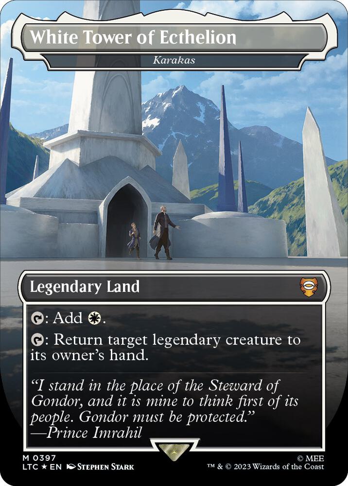White Tower of Ecthelion - Karakas 397/347 (Commander: The Lord of the Rings: Tales of Middle-earth)  - Borderless Surge Foil