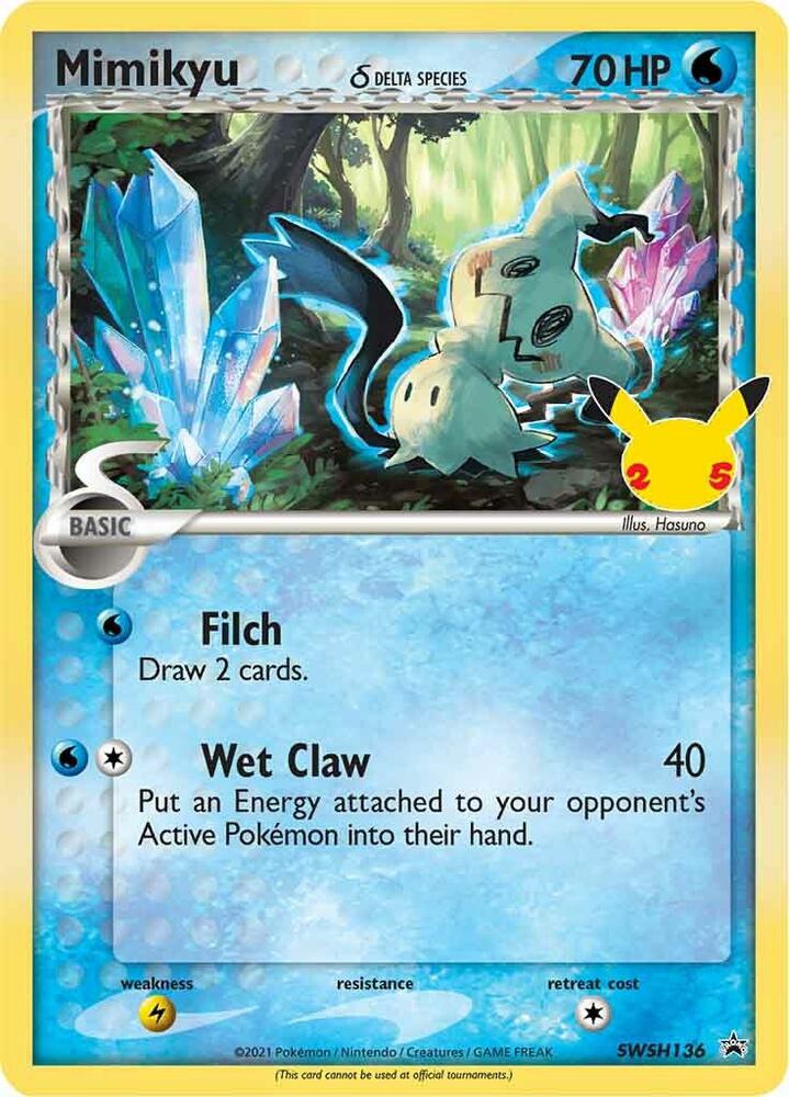 Mimikyu Delta Species SWSH136 (SWSH: Sword & Shield Promo Cards)  - Holofoil