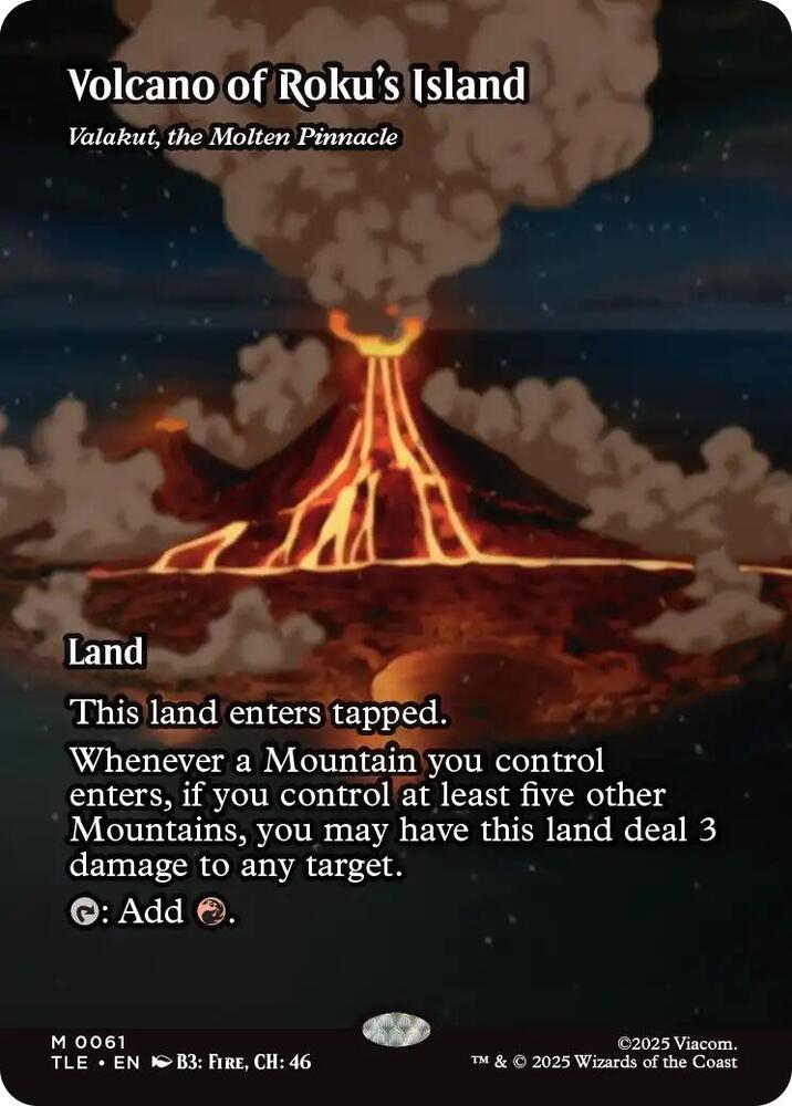 Volcano of Rokus Island Valakut the Molten Pinnacle Borderless 61 (Avatar: The Last Airbender: Eternal-Legal)  - Borderless