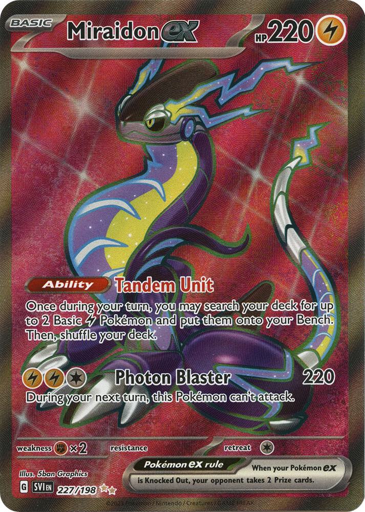 Miraidon ex 227 198 227/198 (SV01: Scarlet & Violet Base Set)  - Holofoil