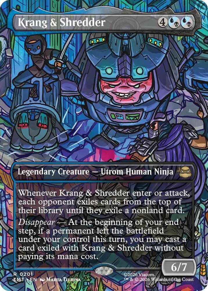 Krang and Shredder Borderless 201 (Teenage Mutant Ninja Turtles)  - Borderless Foil