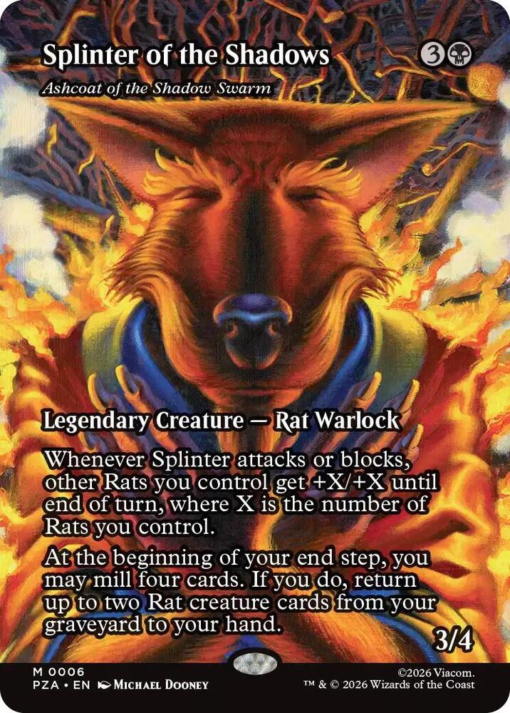 Splinter of the Shadows Ashcoat of the Shadow Swarm 6/20 (Teenage Mutant Ninja Turtles Source Material)  - Borderless Foil