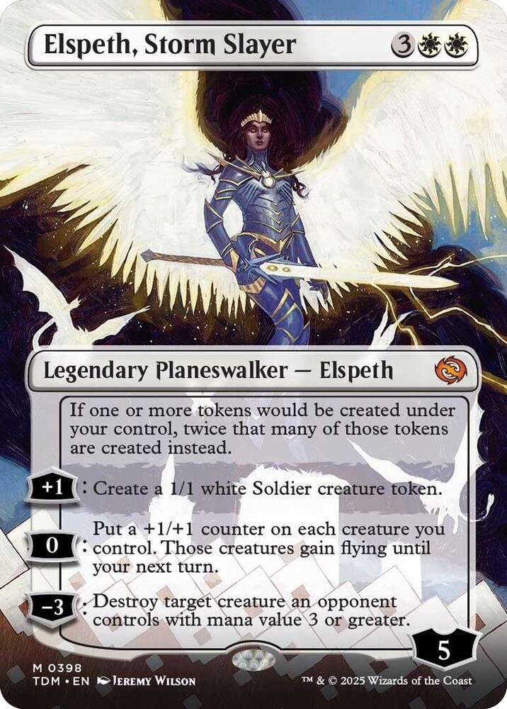 Elspeth, Storm Slayer 398/291 (Tarkir: Dragonstorm)  - Borderless Foil