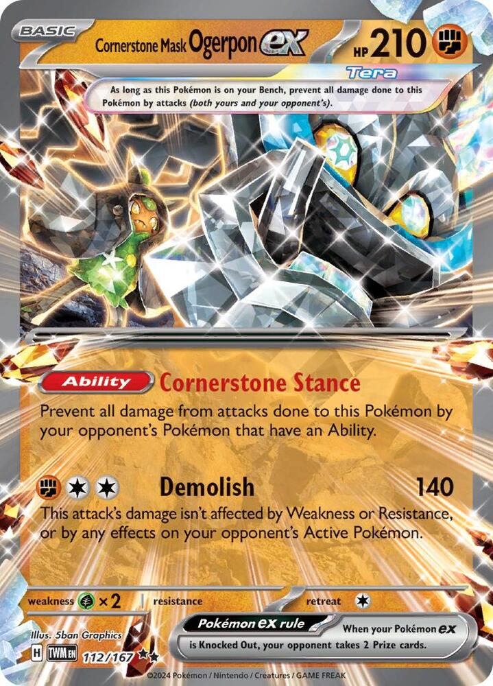 Cornerstone Mask Ogerpon ex 112/167 (SV06: Twilight Masquerade)  - Holofoil