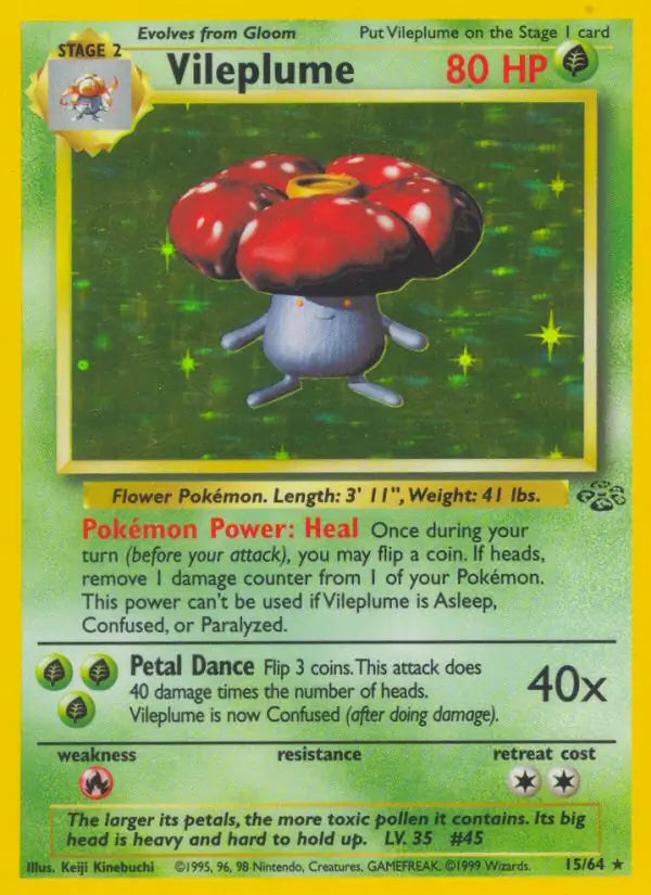 Vileplume 15/64 (Jungle)  - Unlimited Holofoil