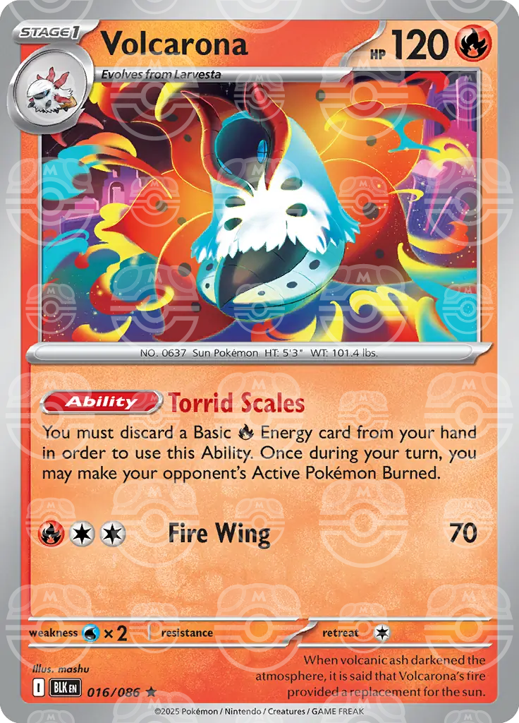 Volcarona 016/086 (SV: Black Bolt)  - Master Ball Holofoil