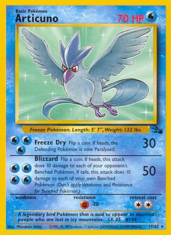Articuno 17/62 (Fossil)  - Unlimited