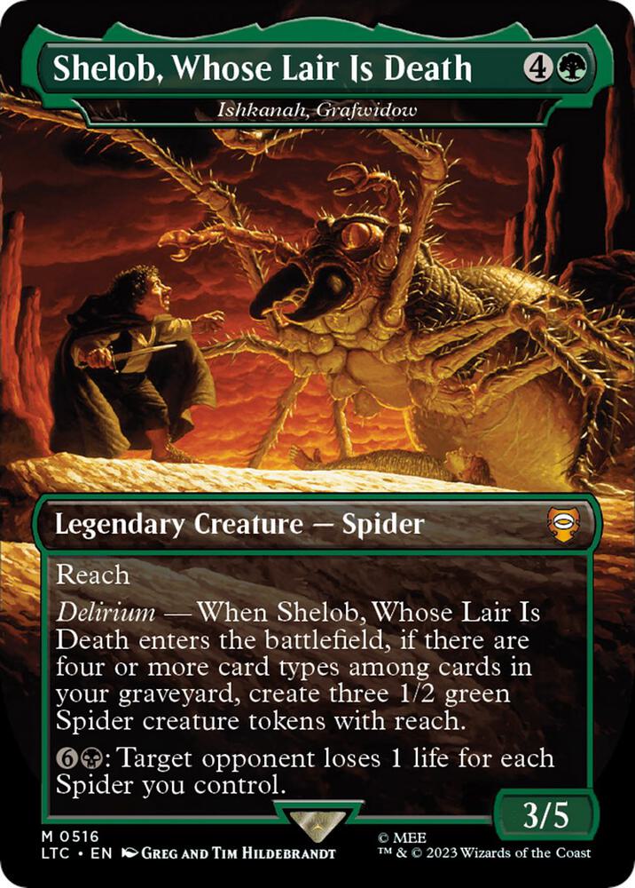 Shelob, Whose Lair Is Death - Ishkanah, Grafwidow 516/347 (Commander: The Lord of the Rings: Tales of Middle-earth)  - Borderless Foil