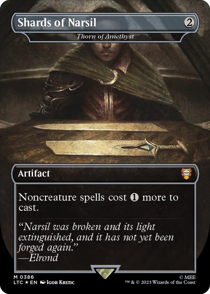 Shards of Narsil Thorn of Amethyst Borderless Surge Foil 386 (Commander: The Lord of the Rings: Tales of Middle-earth)  - Borderless Surge Foil