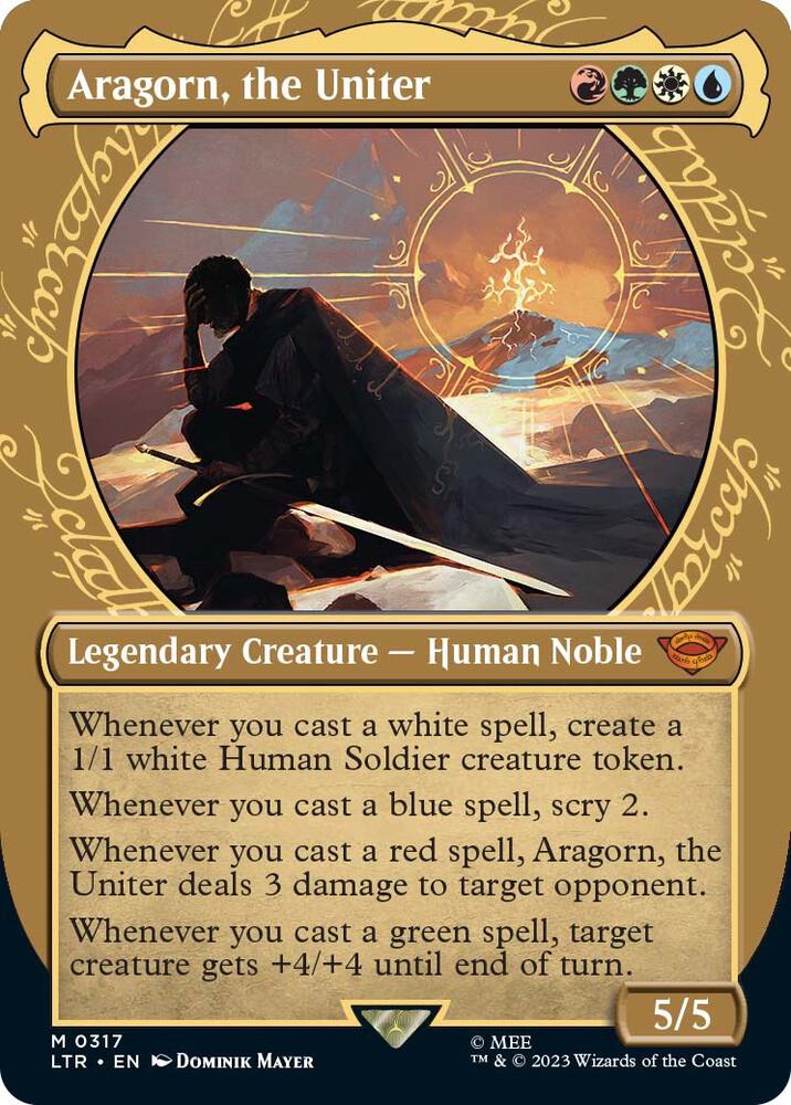 Aragorn, the Uniter 317/281 (Universes Beyond: The Lord of the Rings: Tales of Middle-earth)  - Showcase Foil