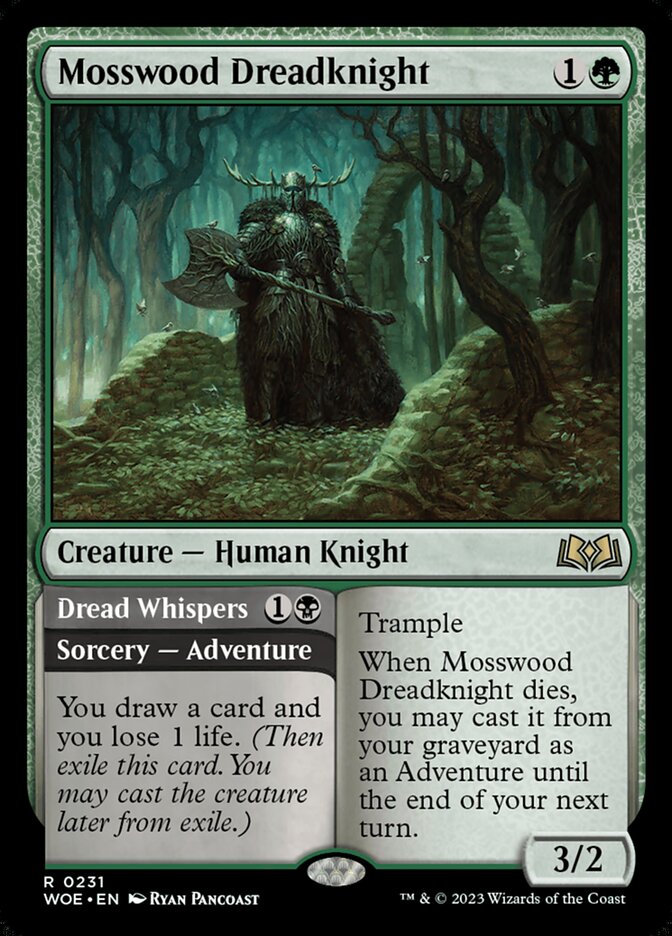 Mosswood Dreadknight // Dread Whispers (Wilds of Eldraine) 