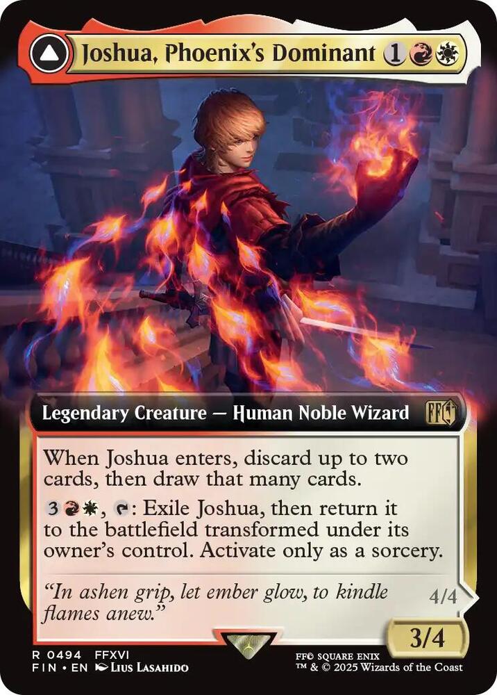 Joshua, Phoenix's Dominant // Phoenix, Warden of Fire 494 (FINAL FANTASY)  - Extended Art Foil