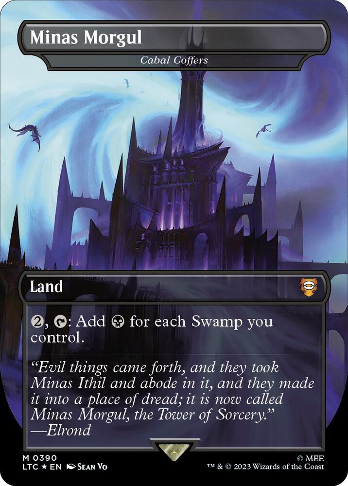 Minas Morgul Cabal Coffers Borderless Surge Foil 390 (Commander: The Lord of the Rings: Tales of Middle-earth)  - Borderless Surge Foil