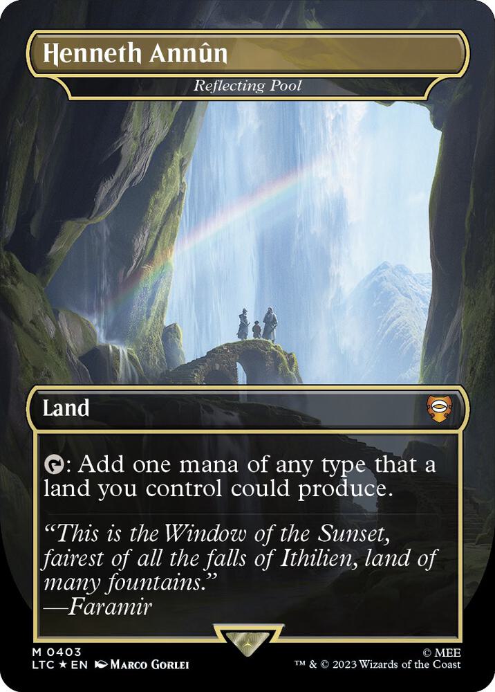 Henneth Annun Reflecting Pool Borderless Surge Foil 403 (Commander: The Lord of the Rings: Tales of Middle-earth)  - Borderless Surge Foil