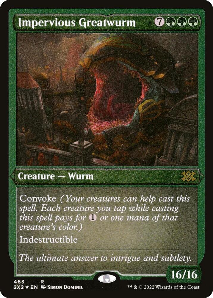 Impervious Greatwurm Foil Etched 463 (Double Masters 2022)  - Foil