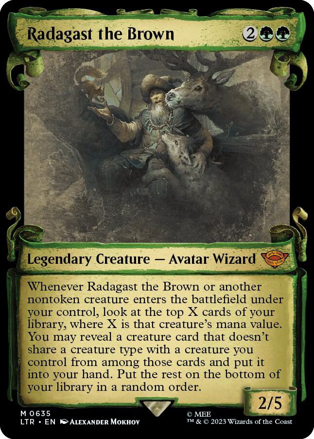 Radagast the Brown 635/281 (Universes Beyond: The Lord of the Rings: Tales of Middle-earth)  - Showcase Scroll Foil