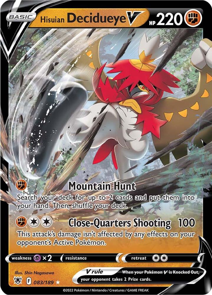 Hisuian Decidueye V 083/189 (SWSH10: Astral Radiance)  - Holofoil