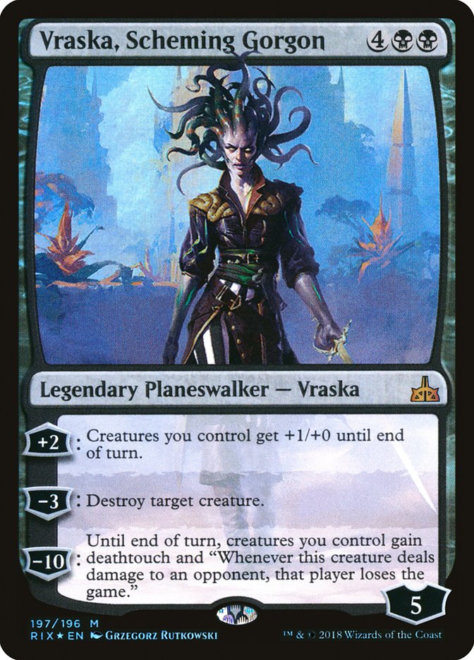 Vraska, Scheming Gorgon 197/196 (Rivals of Ixalan)  - Foil