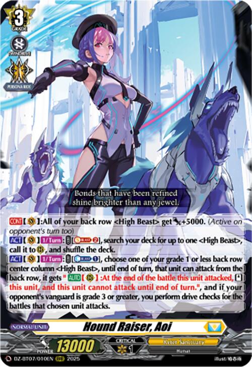 Hound Raiser, Aoi (DZ-BT07/010EN) [Moon Fangs & Cerulean Blaze]