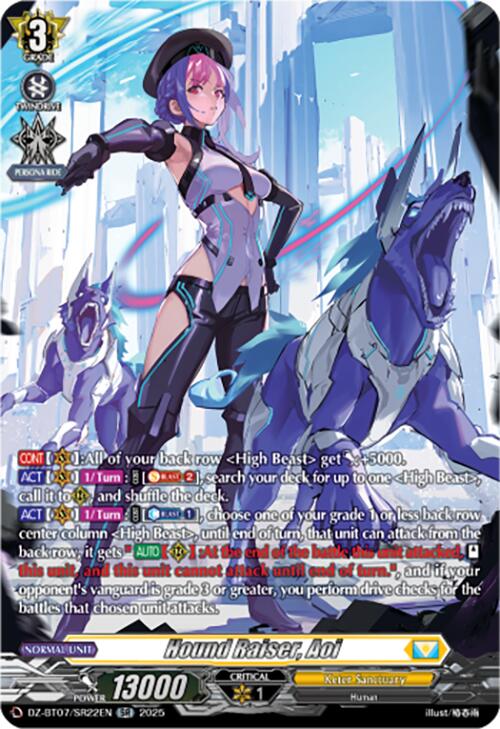 Hound Raiser, Aoi (DZ-BT07/SR22EN) [DZ-BT07: Moon Fangs & Cerulean Blaze]