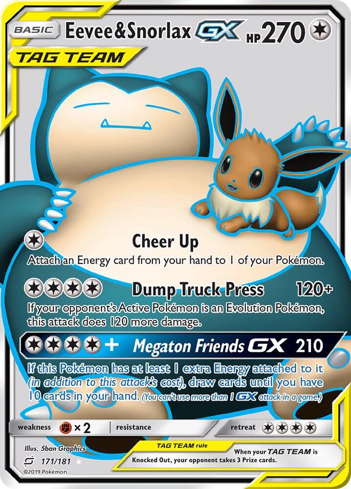 Eevee & Snorlax GX 171/181 (SM - Team Up)  - Holofoil