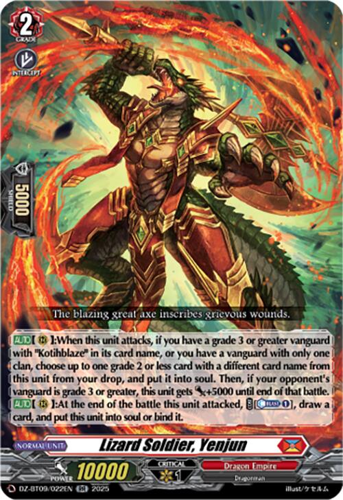 Lizard Soldier, Yenjun (DZ-BT09/022EN) [DZ-BT09: Super Brave Detonation]