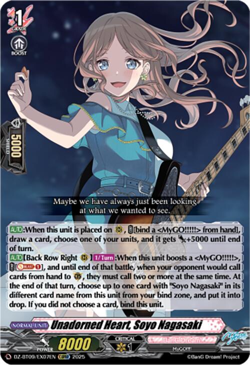 Unadorned Heart, Soyo Nagasaki (EXC) (DZ-BT09/EX07EN) [DZ-BT09: Super Brave Detonation]