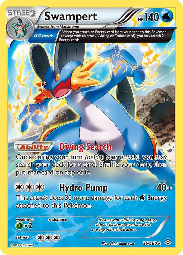 Swampert 36/160 (XY - Primal Clash)  - Reverse Holofoil