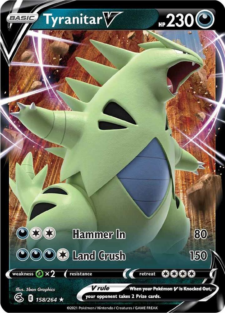 Tyranitar V 158/264 (SWSH08: Fusion Strike)  - Holofoil
