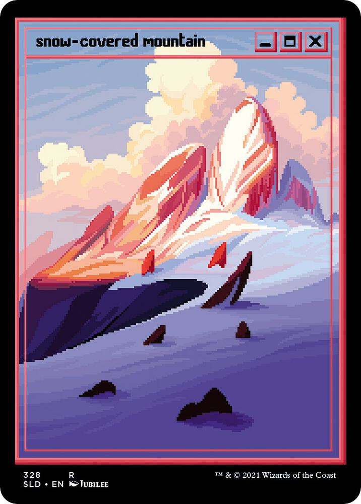 Snow Covered Mountain PixelSnowLandsjpg (Secret Lair Drop Series) 
