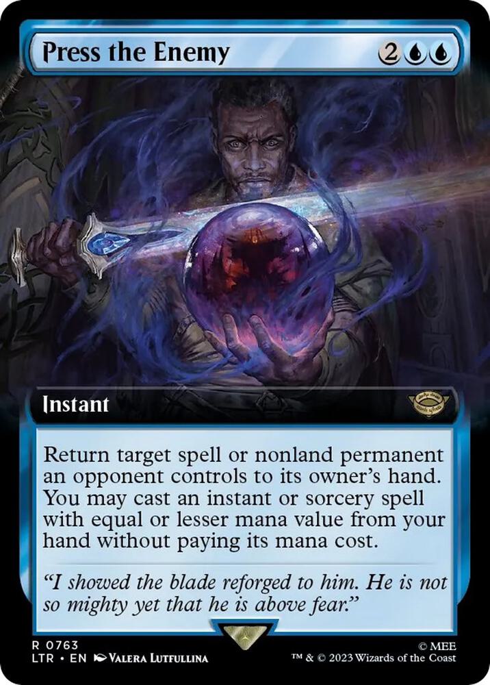 Press the Enemy 763 (Universes Beyond: The Lord of the Rings: Tales of Middle-earth)  - Extended Art Surge Foil