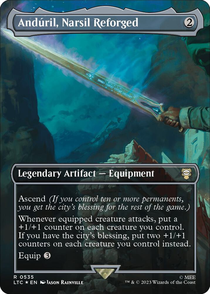 Andúril, Narsil Reforged 535/84 (Commander: The Lord of the Rings: Tales of Middle-earth)  - Borderless Surge Foil