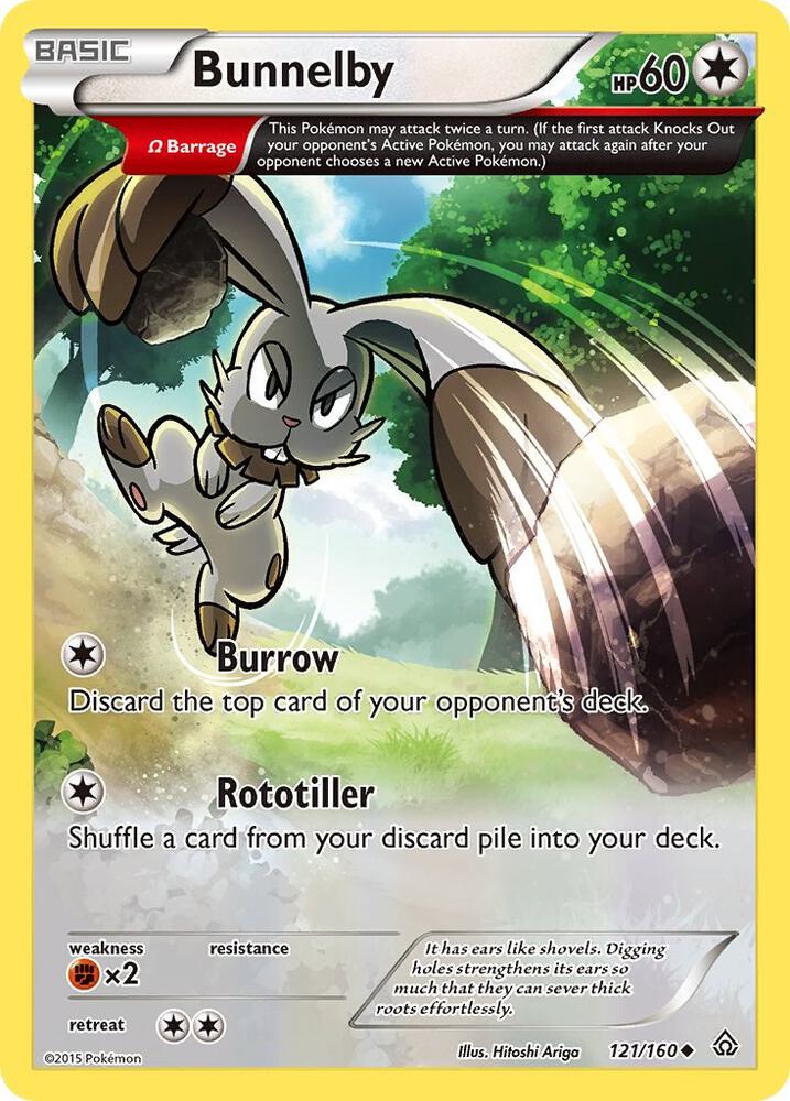 Bunnelby 121/160 (XY - Primal Clash)  - Reverse Holofoil