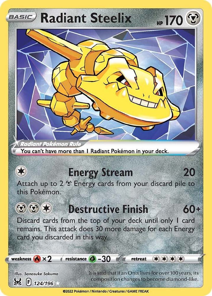 Radiant Steelix 124/196 (SWSH11: Lost Origin)  - Holofoil