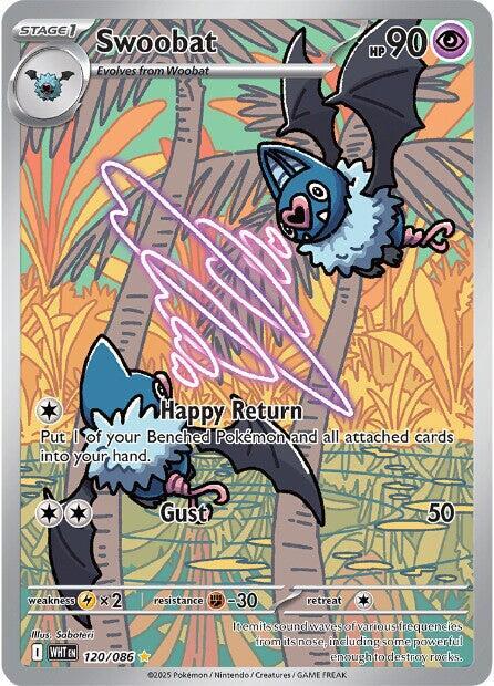 Swoobat 120 086 (SV: White Flare)  - Holofoil