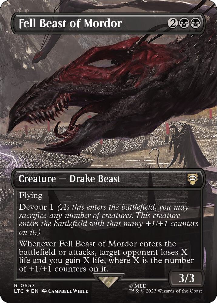 Fell Beast of Mordor 557/347 (Commander: The Lord of the Rings: Tales of Middle-earth)  - Borderless Surge Foil