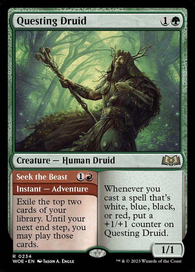 Questing Druid // Seek the Beast (Wilds of Eldraine) 