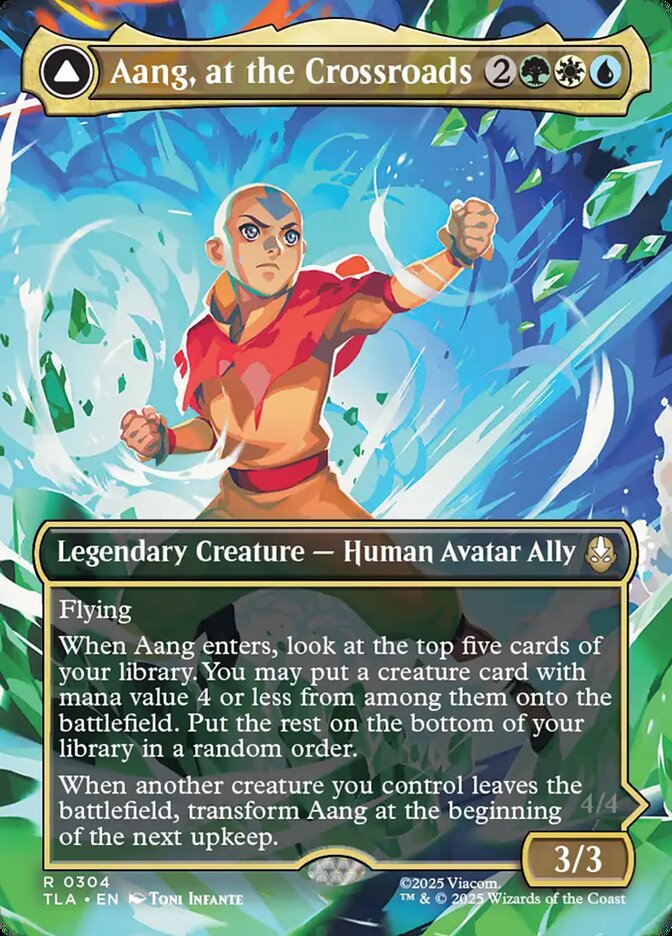 Aang, at the Crossroads Borderless 304/286 (Avatar: The Last Airbender)  - Borderless 