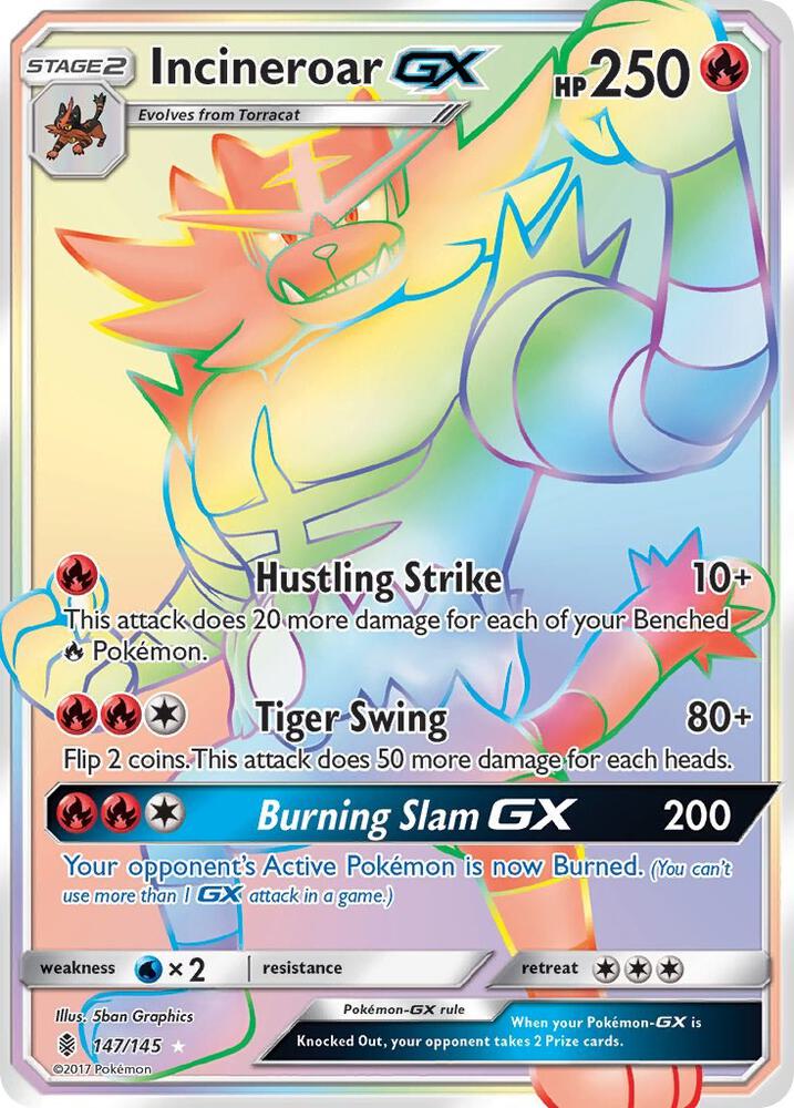 Incineroar GX 147/145 (SM - Guardians Rising)  - Holofoil
