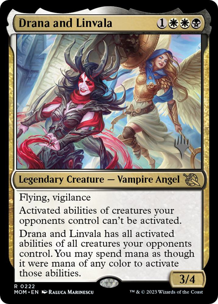 Drana and Linvala 222p/162 (Promo Pack: March of the Machine)  - Foil