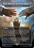 Three Rings for the Elven Kings Rings of Brighthearth Borderless Surge Foil 382 (Commander: The Lord of the Rings: Tales of Middle-earth)  - Borderless Surge Foil