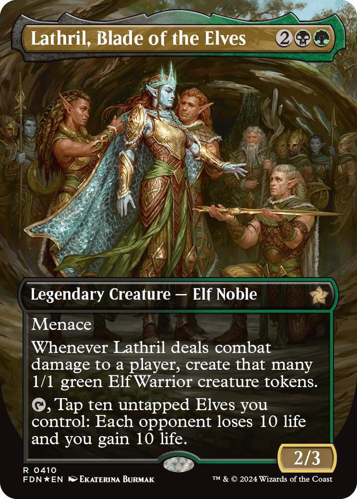 Lathril Blade of the Elves Borderless Mana Foil (Foundations)  - undefined