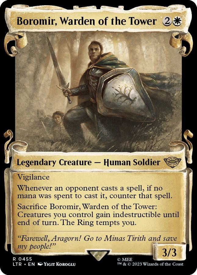 Boromir, Warden of the Tower 455 (Universes Beyond: The Lord of the Rings: Tales of Middle-earth)  - Showcase Scroll