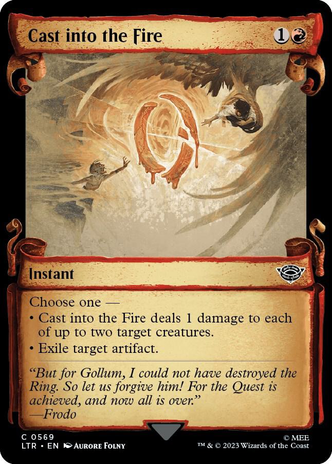 Cast into the Fire 569/281 (Universes Beyond: The Lord of the Rings: Tales of Middle-earth)  - Showcase Scroll Foil