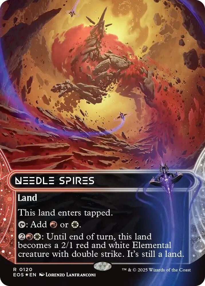 Needle Spires  120/0 (Edge of Eternities: Stellar Sights)  - Borderless Galaxy Foil