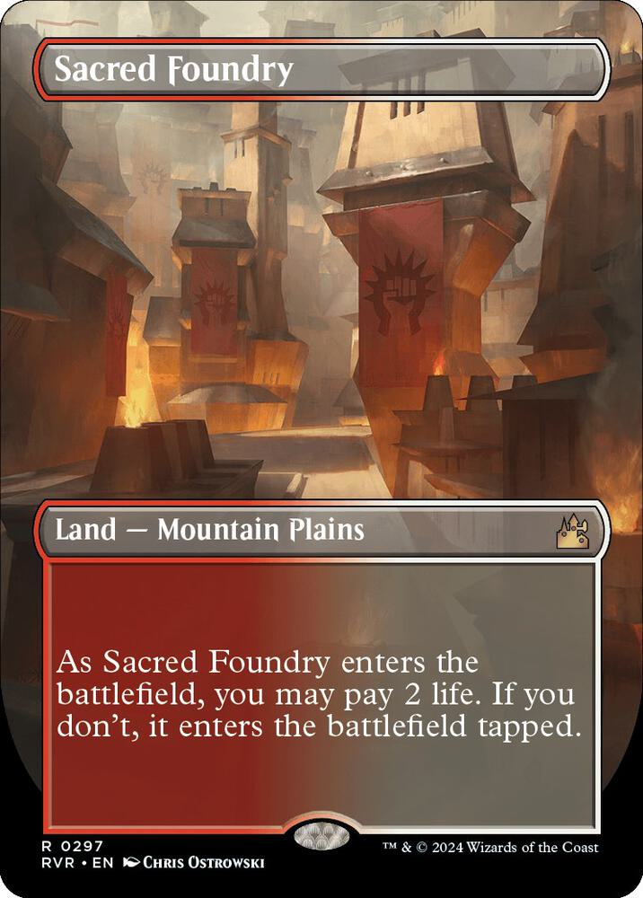 Sacred Foundry 297/291 (Ravnica Remastered)  - Borderless Foil