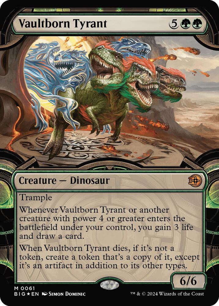 Vaultborn Tyrant 61 (Outlaws of Thunder Junction: The Big Score)  - Showcase Raised Foil