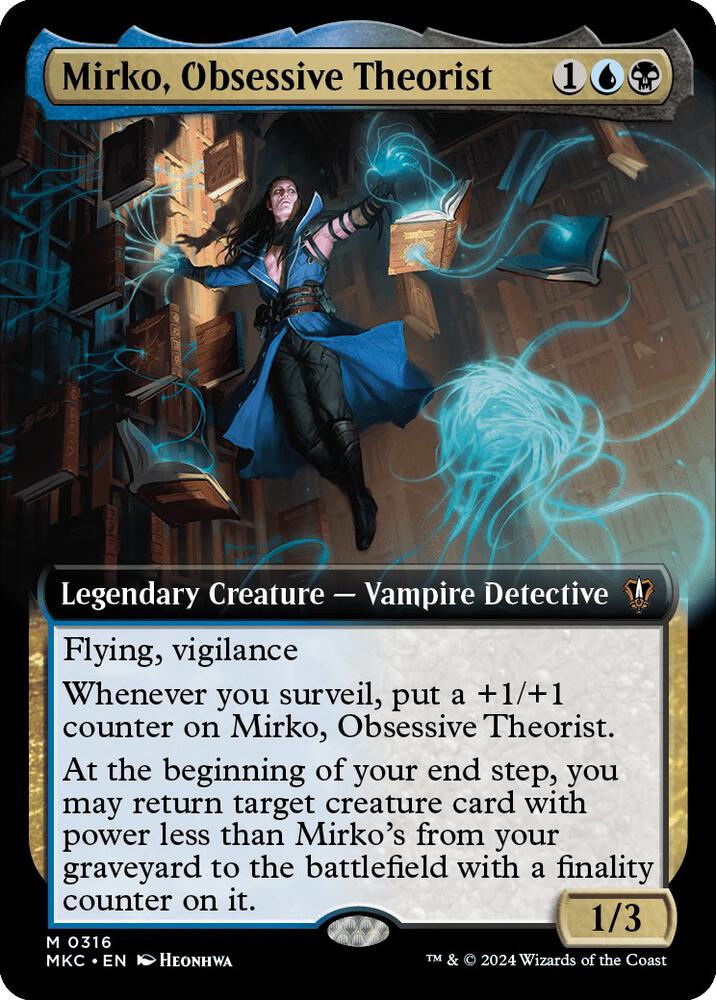 Mirko Obsessive Theorist Extended Art (Commander: Murders at Karlov Manor) 