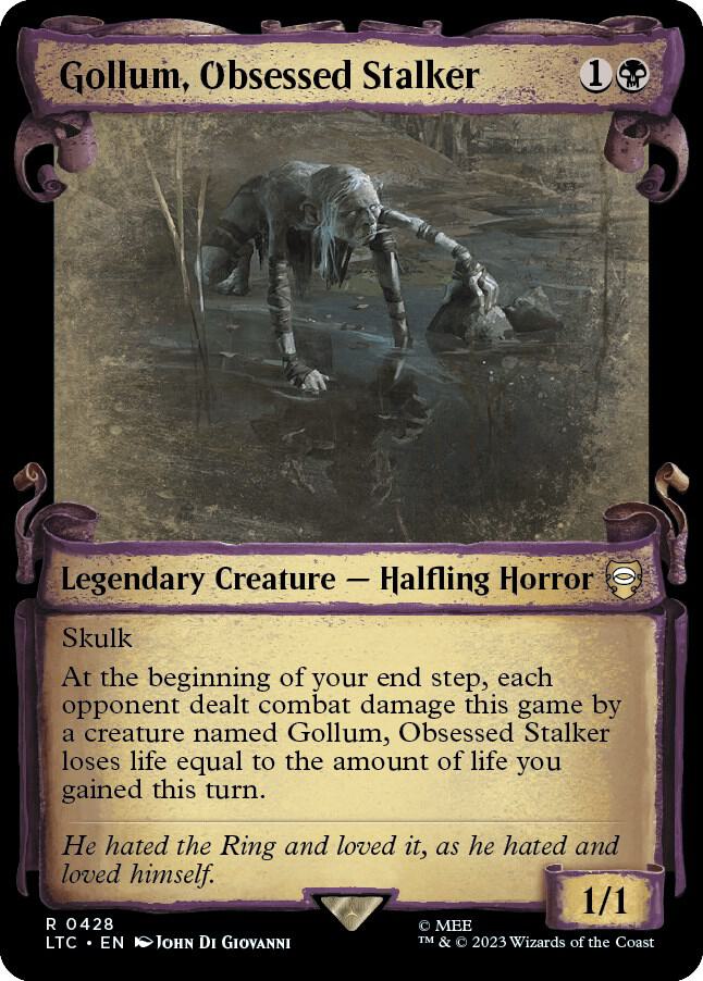 Gollum Obsessed Stalker Showcase Scrolls 428 (Commander: The Lord of the Rings: Tales of Middle-earth)  - Showcase Scroll