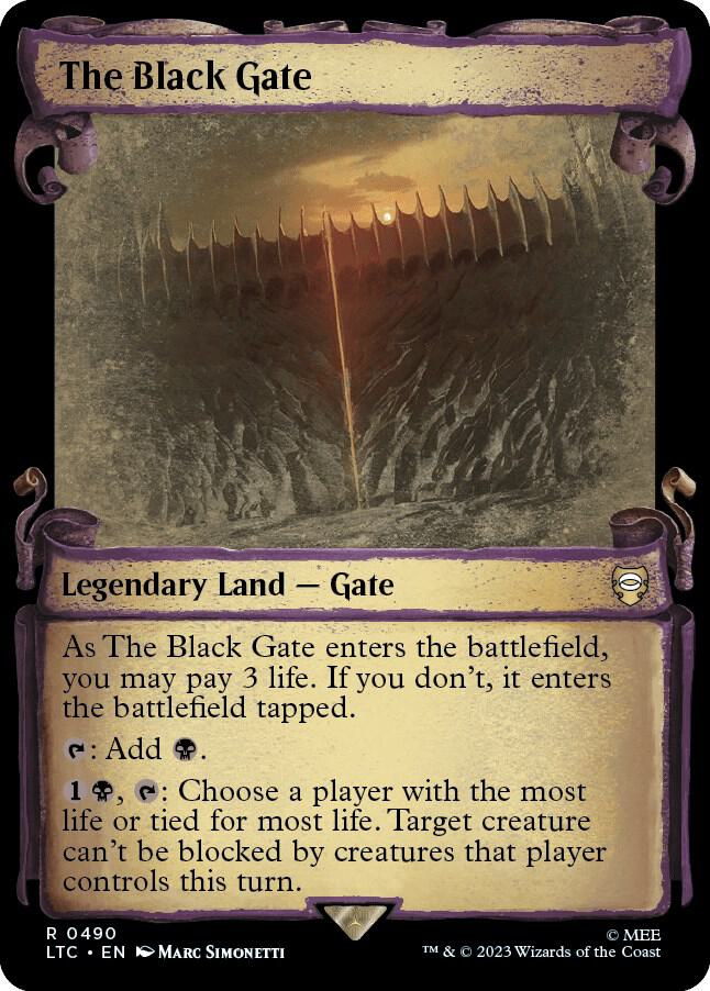 The Black Gate Showcase Scrolls 490 (Commander: The Lord of the Rings: Tales of Middle-earth)  - Showcase Scroll Foil